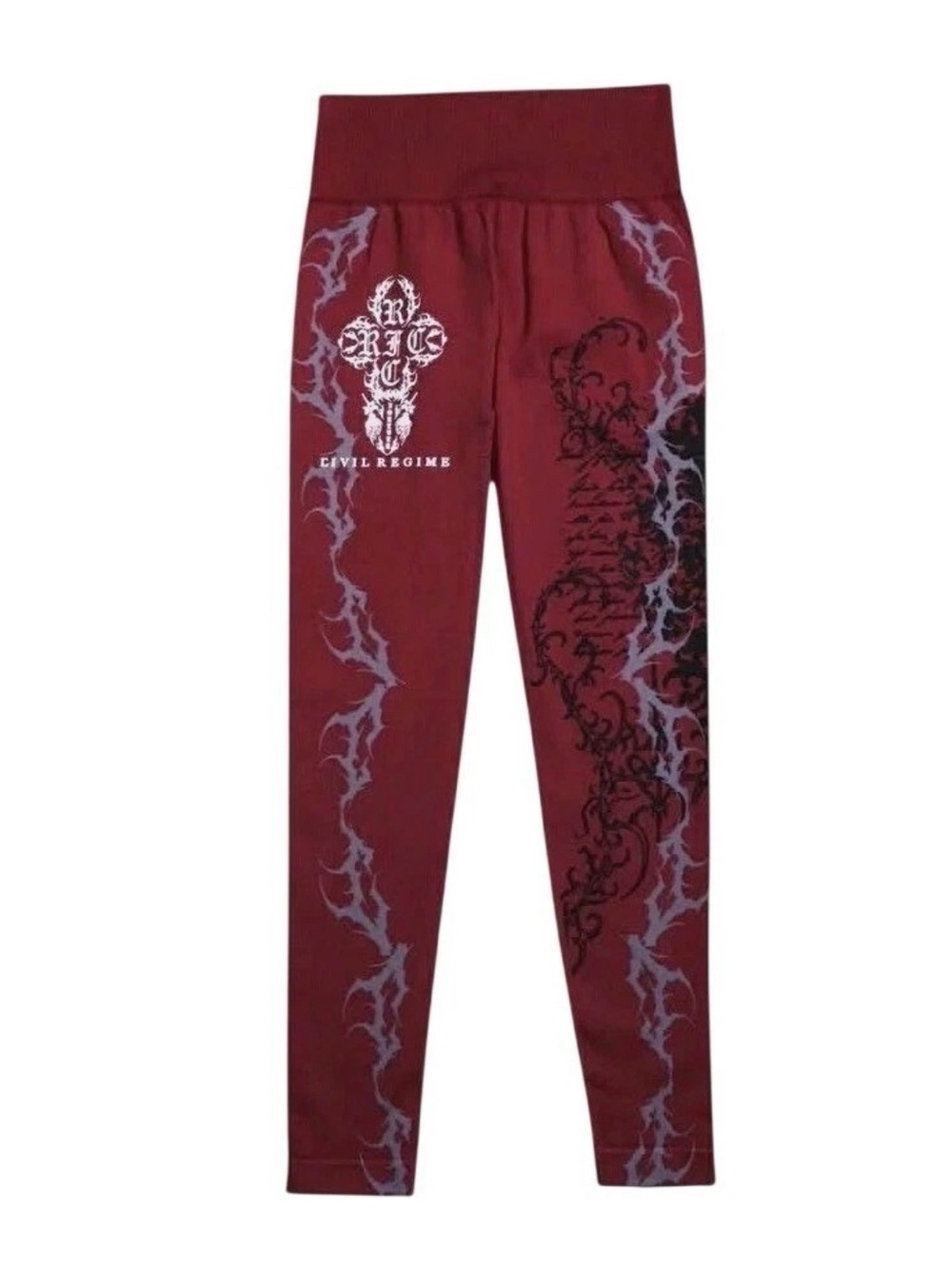 NEW Civil Regime Save Yourself Kelly Seamless Scrunch Leggings Ox Blood Small